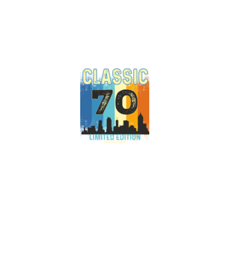 CLASSIC LIMITED EDITION,  70 éves szülinapra retro póló minta fekete pólón