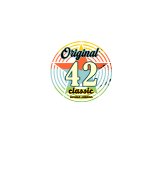 original classic, limited edition, születésnapi embléma, 42 éves minta fekete pólón