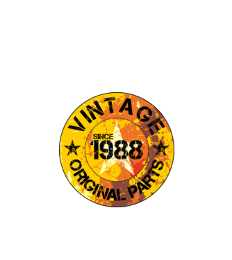 CIRCLE EMBLEM vintage , kör alakú embléma , évszám, 1988 minta fekete pólón