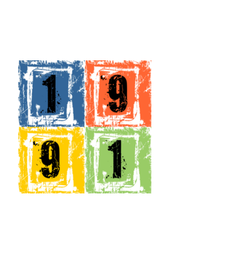 grunge number, szám 1991 minta fekete pólón
