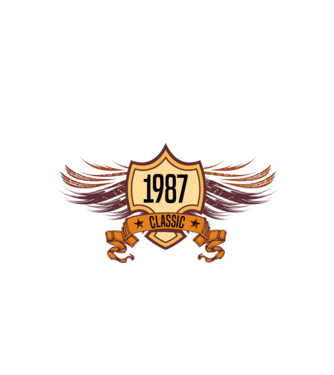 classic szülinapi embléma 1987 minta fekete pólón