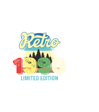 retro évszám, limited edition, 1990-ben születetteknek minta sötétkék pólón