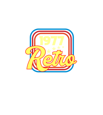 retro születésnapi felirat dátummal 1977 minta fekete pólón