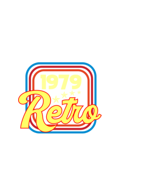 retro születésnapi felirat dátummal 1979 minta fekete pólón