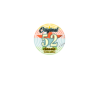 original classic, limited edition, születésnapi embléma, 52 éves minta fekete pólón