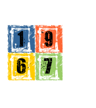 grunge number, szám 1967 minta fekete pólón