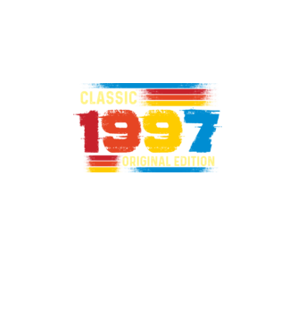 classic, original edition, retro, vintage évszám, születésnapi dátum, 1997 minta fekete pólón