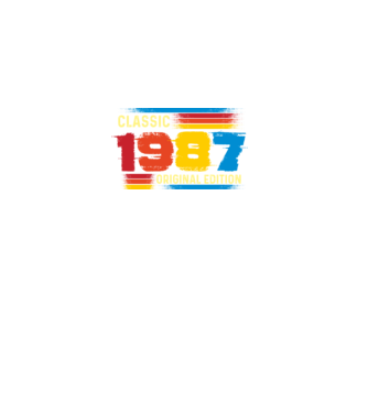 classic, original edition, retro, vintage évszám, születésnapi dátum, 1987 minta fekete pólón