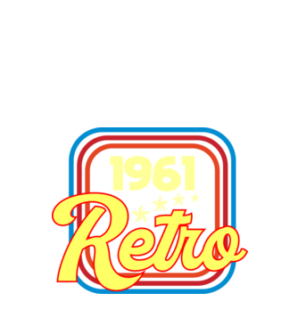 retro születésnapi felirat dátummal 1961 minta fekete pólón