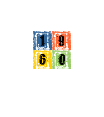 grunge number, szám 1960 minta fekete pólón