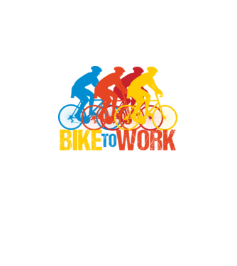 BIKE TO WORK BICAJOZZ A MUNKÁBA fiúk, férfiak minta fekete pólón