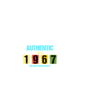 AUTHENTIC SINCE 1967, SUPERIOR URBAN QUALITY, 1967-BEN SZÜLETETT minta sötétkék pólón