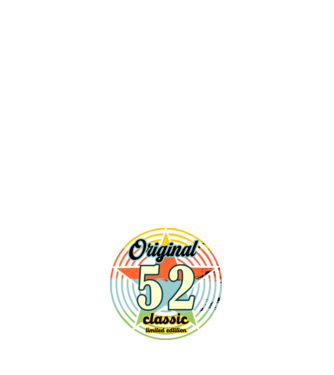 original classic, limited edition, születésnapi embléma, 52 éves minta fehér pólón