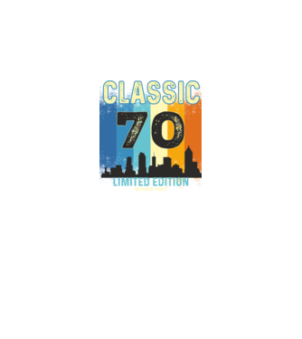 CLASSIC LIMITED EDITION,  70 éves szülinapra retro póló minta fekete pólón