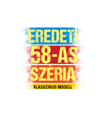 EREDEDI 58-AS SZÉRIA KLASSZKUS MODELL, RETRO SZÜLETÉSNAP minta homokszín pólón