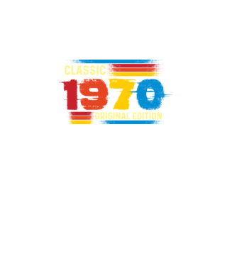 classic, original edition, retro, vintage évszám, születésnapi dátum, 1970 minta fekete pólón