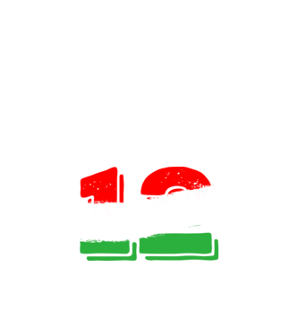 magyar trikolor, piros fehér zöld szám 12 minta fekete pólón