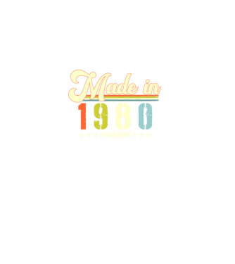 made in 1980, 1st class edition, születésnap, 1980-ban készült minta fekete pólón