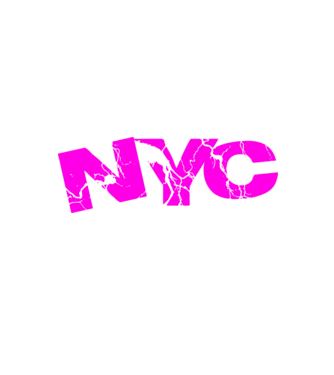 NYC PINK minta fekete pólón