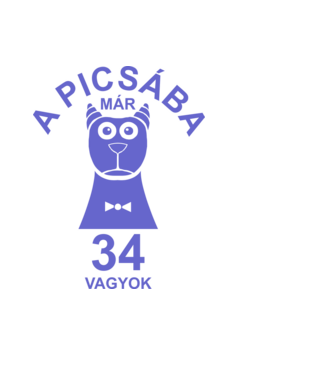 A PICSÁBA már 34 vagyok minta fekete pólón