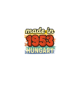made in hungary felirat, retro évszám, grunge stílus, 1953 minta homokszín pólón