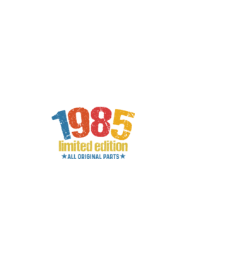 1985 limited edition ,all original parts, retro születésnapi évszám minta fekete pólón