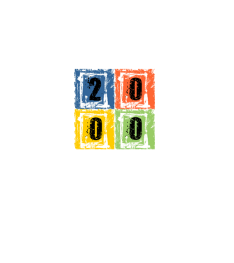 grunge number, szám 2000 minta fekete pólón