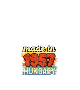 made in hungary felirat, retro évszám, grunge stílus, 1957 minta fekete pólón