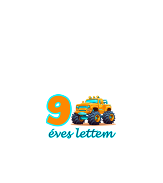 9 éves lettem monster truck minta fehér pólón