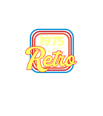 retro születésnapi felirat dátummal 1975 minta fekete pólón