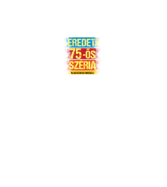 EREDEDI 75-ÖS SZÉRIA KLASSZKUS MODELL, RETRO SZÜLETÉSNAP minta fekete pólón