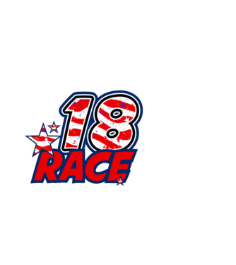 race, rajtszám, USA zászló, szülinapos, 18 éves minta fekete pólón