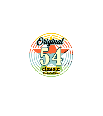 original classic, limited edition, születésnapi embléma, 54 éves minta fekete pólón