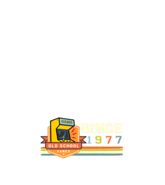 old school gamer, since 1960, régi játékos, szültésnap, 1977 minta sötétkék pólón