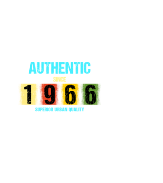 AUTHENTIC SINCE 1966, SUPERIOR URBAN QUALITY, 1966-BAN SZÜLETETT minta fekete pólón
