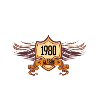 classic szülinapi embléma 1980 minta fehér pólón