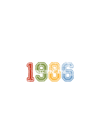 born in 1986 születésnapi felirat minta fehér pólón