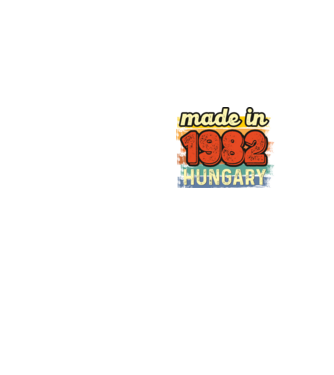 made in hungary felirat, retro évszám, grunge stílus, 1982 minta neonsárga pólón