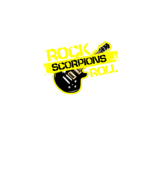 rock and roll gitár SCORPIONS minta türkiz pólón