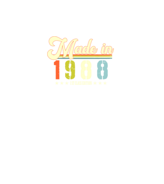 made in 1988, 1st class edition, születésnap, 1988-ban készült minta fekete pólón