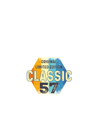 original classic limited edition embléma 57 éves születésnapra minta fehér pólón
