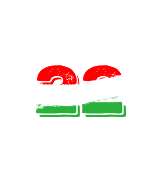 magyar trikolor, piros fehér zöld szám 22 minta fehér pólón