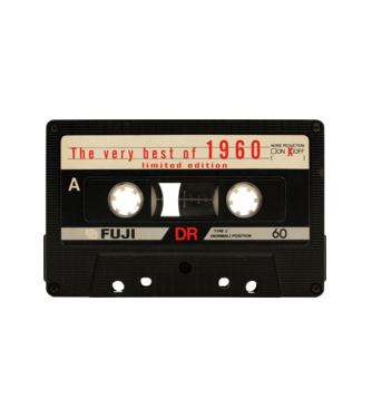 the very best of zenés retró magnókazetta 1960 minta fehér pólón