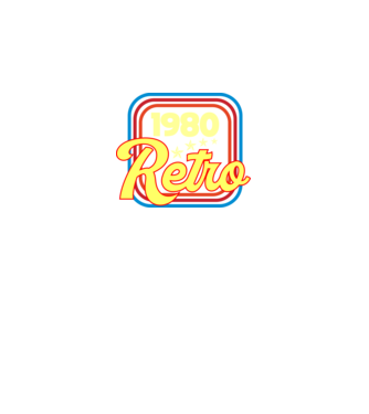 retro születésnapi felirat dátummal 1980 minta fekete pólón