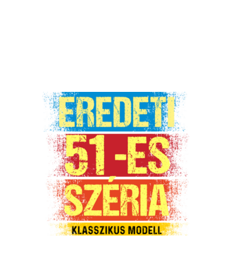 EREDEDI 51-ES SZÉRIA KLASSZKUS MODELL, RETRO SZÜLETÉSNAP minta fekete pólón