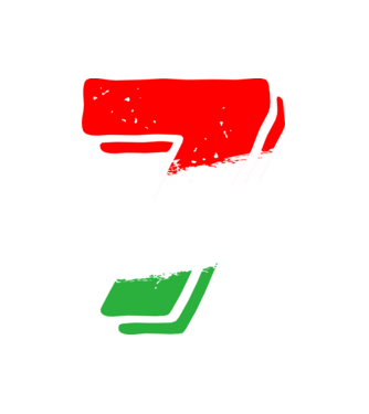 magyar trikolor, piros fehér zöld szám 7 minta fehér pólón