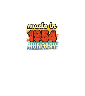 made in hungary felirat, retro évszám, grunge stílus, 1954 minta fekete pólón
