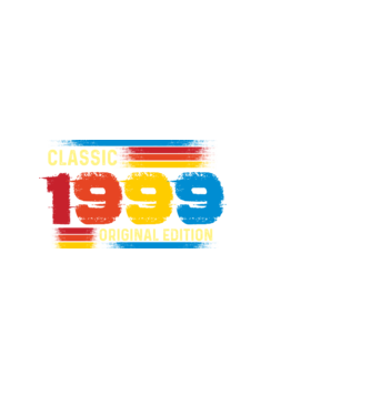 classic, original edition, retro, vintage évszám, születésnapi dátum, 1999 minta fekete pólón