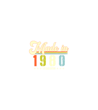 made in 1980, 1st class edition, születésnap, 1980-ban készült minta homokszín pólón