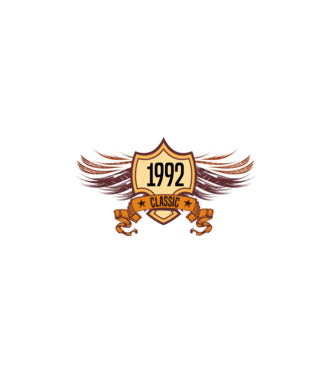 classic szülinapi embléma 1992 minta fekete pólón